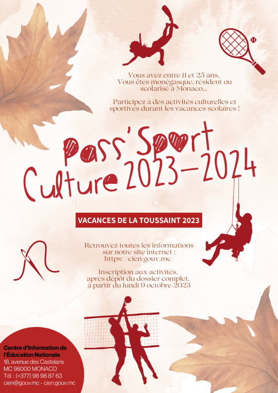 Pass'Sport Culture - Inscriptions Toussaint