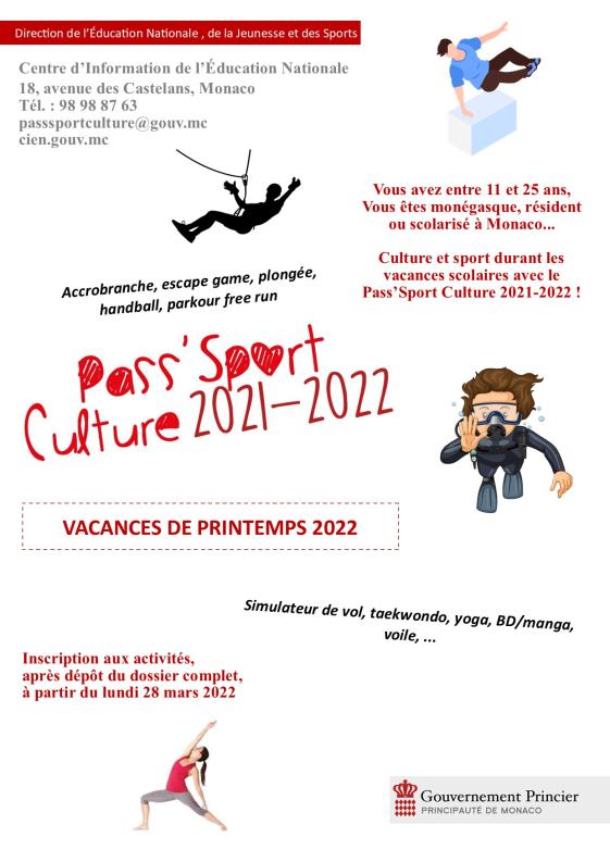 Flyer_Pass'Sport Culture - Printemps 2022